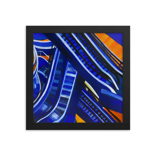 Oil Painting Poster - Blue and Orange Mall