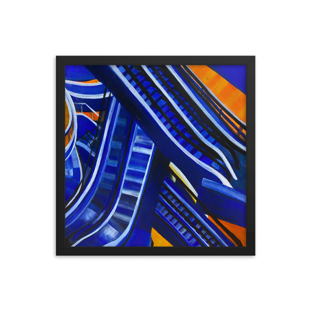 Oil Painting Poster - Blue and Orange Mall