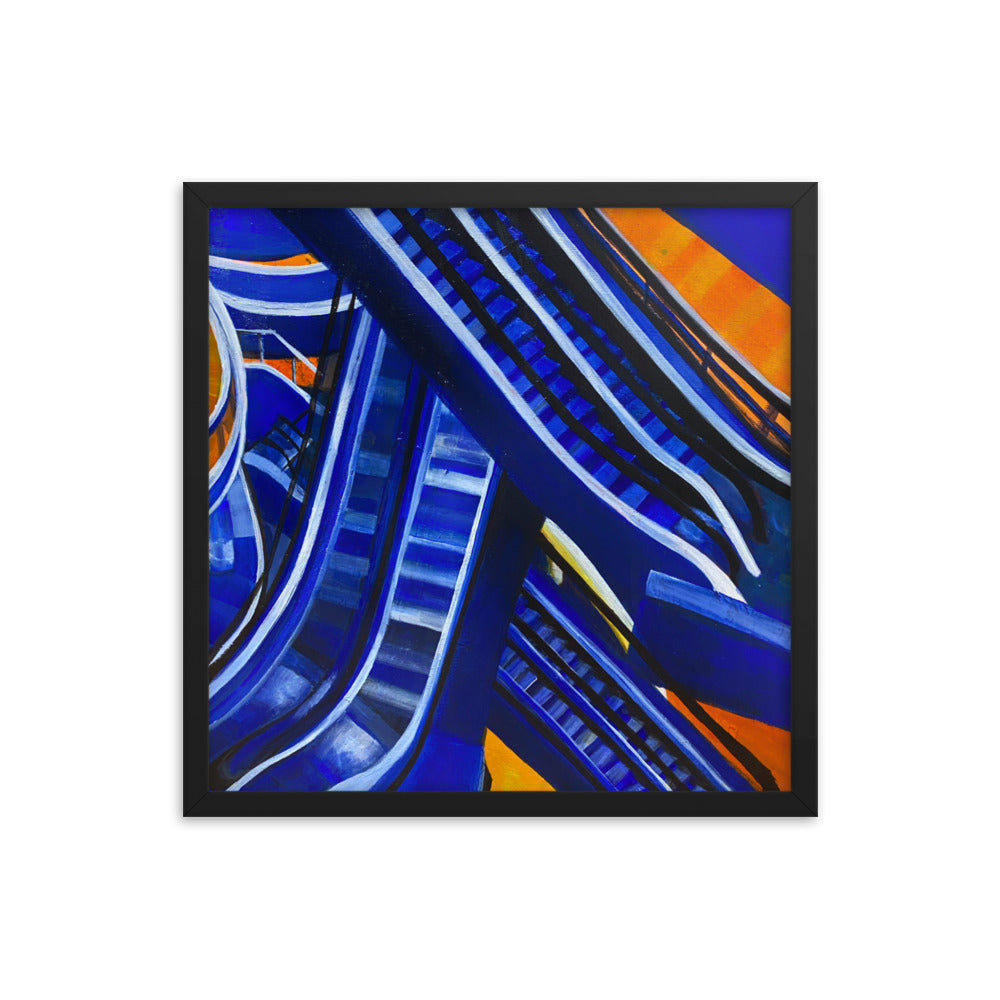 Oil Painting Poster - Blue and Orange Mall