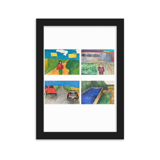 Framed matte paper poster - in the countryside