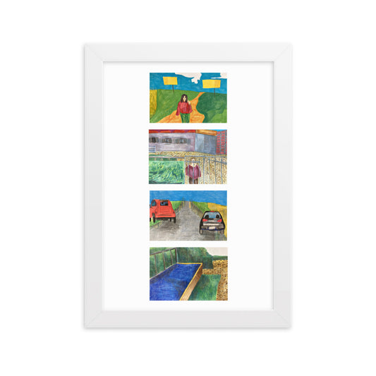 Framed matte paper poster - In the countryside (ver2)